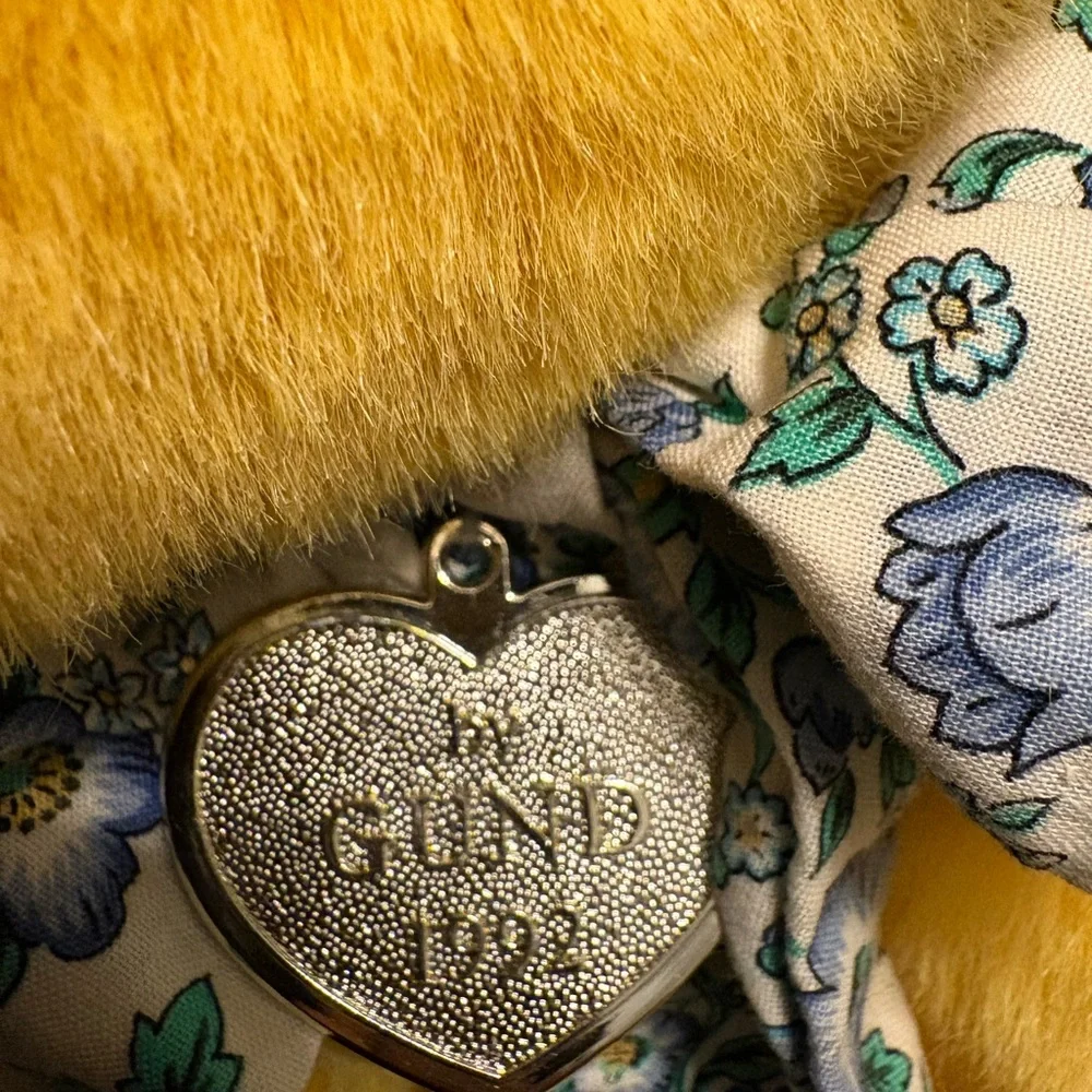 Gund Yellow Teddy Bear with Floral Bow